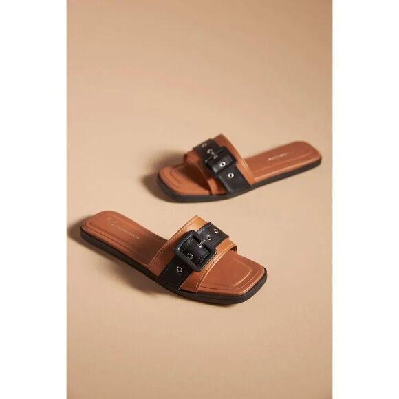 By Anthropologie Buckle Slide Sandals 40 NWOB - Picture 1 of 9